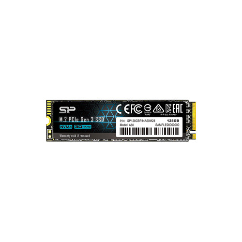 Silicon Power P34A60 128GB NVMe M.2 SSD for PCI Express 3.0, SKU SP128GBP34A60M28, compatible with M.2 2280 slots