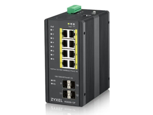 RGS200-12P - Zyxel 8-Port PoE+ Gigabit 4 SFP Layer 2 Network Switch