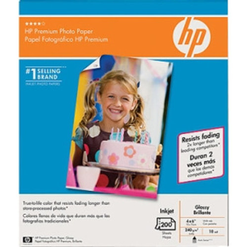 Q8743A - HP 2 Pack of4x6'' Glossy Premium Photo Paper 100 Sheets 200 Sheets