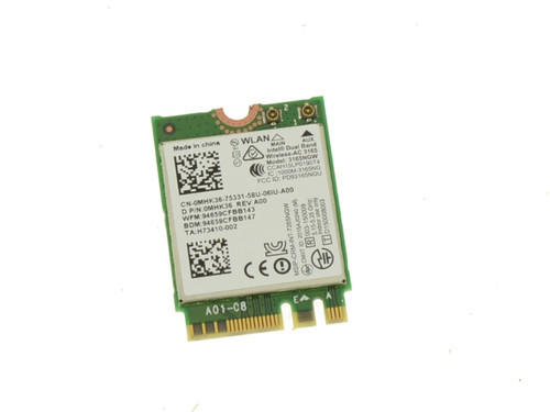 MHK36 - Dell Wireless 3165 802.11ac Wi-Fi Bluetooth Card