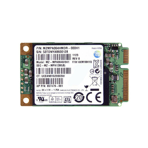 Samsung PM810 Series 64GB MLC SATA mSATA SSD - Compatible with ProLiant DL360p Gen8 servers