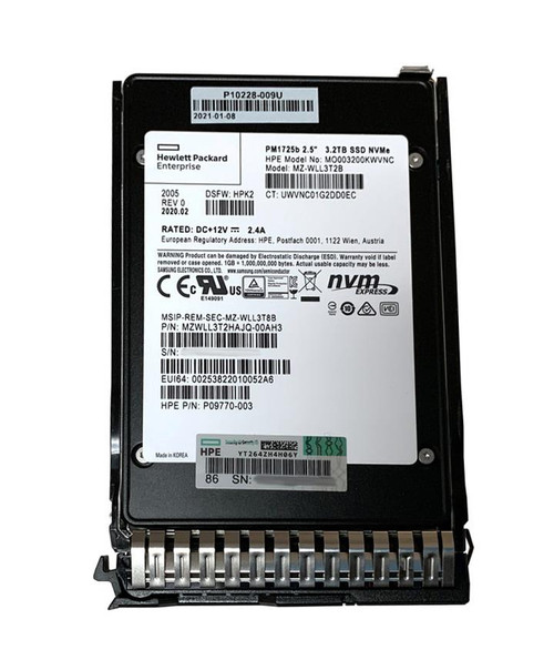 P09770-003 - HPE 3.2TB NVMe PCIe x4 2.5" SSD