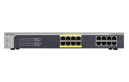 JGS516PE-100EUS - NetGear 16-Port Gigabit PoE+ Managed Rack Network Switch