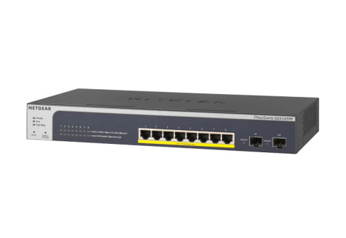 GS510TPP-100AJS - NetGear 8-Port PoE+ Gigabit 2 SFP Managed Network Switch
