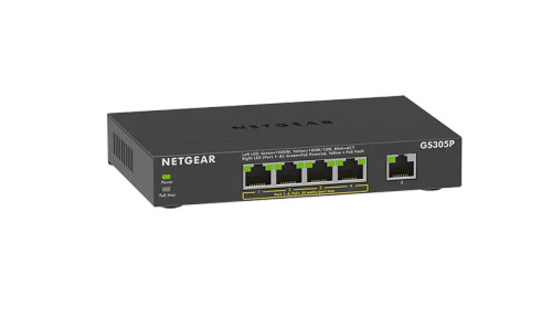 GS305Pv1 - NetGear 5-Port Gigabit PoE+ Unmanaged Network Switch