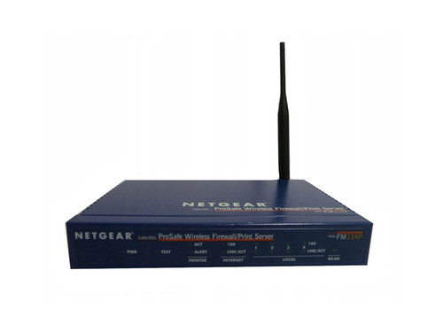 FM114PNA - Netgear ProSafe 802.11b Wireless Firewall
with 4-port 10/100 Mbps switch with Print Server