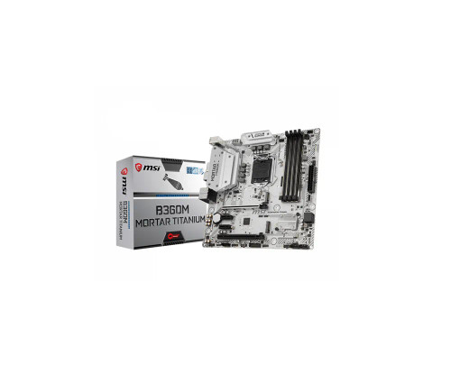 B360MMORTI - MSI B360M Mortar Titanium Micro-ATX Motherboard, LGA1151 Socket, Intel B360 Chipset, DDR4