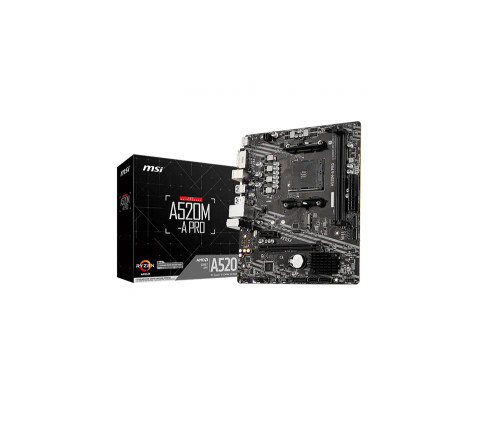 A520MAPRO - MSI A520M-A PRO Desktop Motherboard AMD A520 Chipset Socket AM4