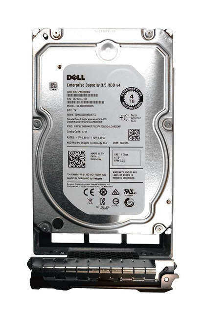 XWM1W - Dell 4TB 7200RPM SAS 12Gb/s Hot-Pluggable 512n 3.5-Inch Nearline Hard Drive for PowerEdge Servers