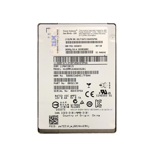 00E8672 - IBM 387GB MLC SAS 2.5" SSD