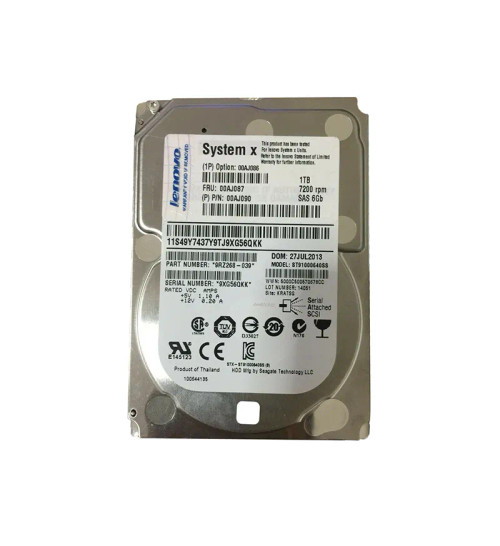 00AJ087 - IBM 1TB 7200RPM SAS 6Gb/s 2.5" Hot Swap HDD