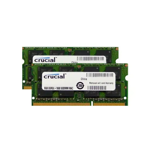 Crucial 16GB DDR3 SODIMM Memory Module 1600MHz PC3-12800 CL11 1.35V Unbuffered - Compatible with laptops and notebooks