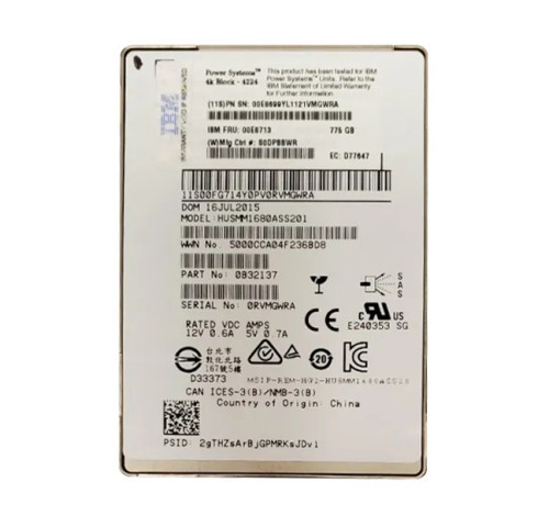 IBM 775GB eMLC SAS 12Gbps 2.5 SSD for pSeries Servers - High-performance storage solution for IBM servers