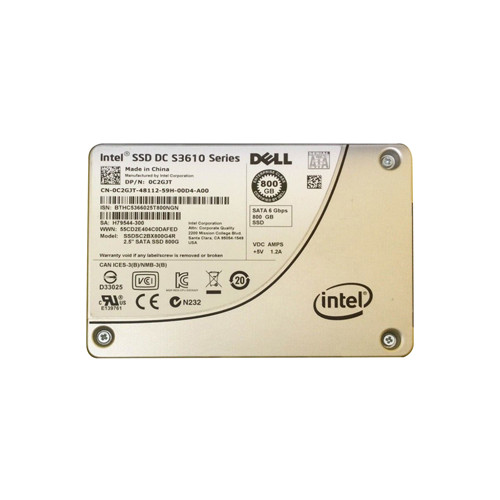 Dell Intel DC S3510 800GB Multi-Level Cell SATA 6Gb/s 2.5 SSD compatible with ProLiant DL360p Gen8 servers