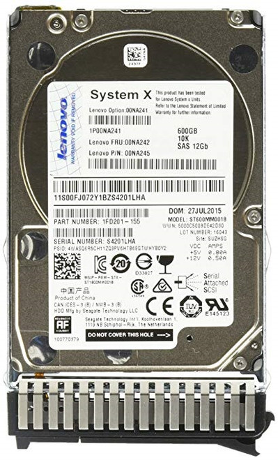 00NA241 - Lenovo 600GB 10000RPM SAS 12Gb/s 2.5" HDD