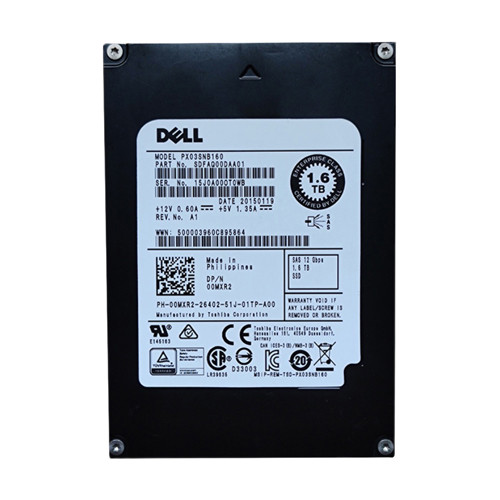 Dell Toshiba 1.6 TB SAS 12Gb/s 2.5 MLC Enterprise Solid State Drive for Servers