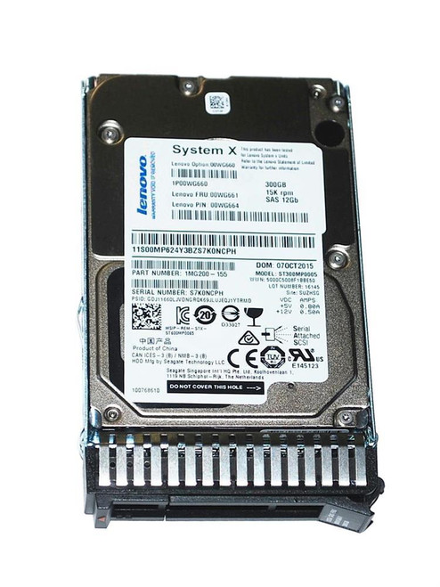 00WG664 - Lenovo 300GB 15000RPM SAS 12Gb/s 2.5" Hot-Swap HDD