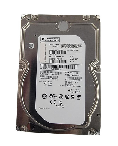 00Y5144 - Dell 4TB 7200RPM SAS 6Gbps 3.5" HDD