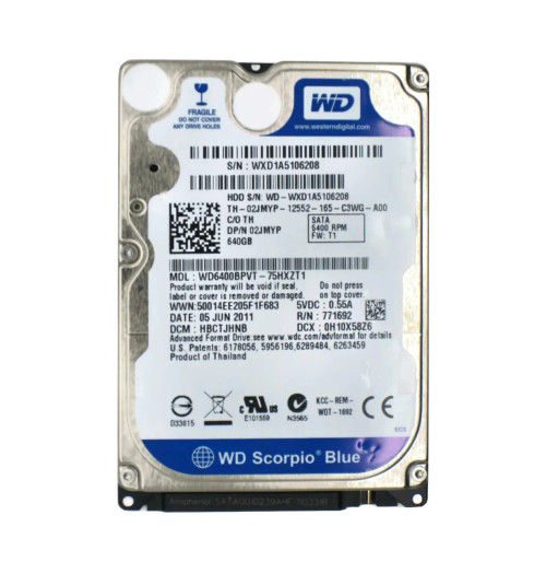 02JMYP - Dell 640GB 5400RPM SATA 2.5" HDD