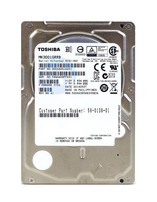 58-0138-01-RF - Cisco 300GB 15000RPM SAS 6Gb/s 2.5" HDD