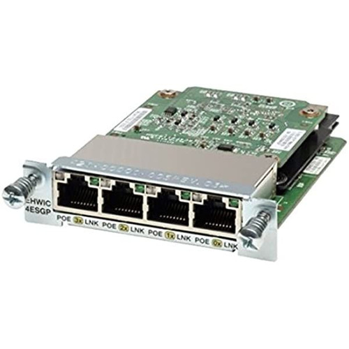 EHWIC-4ESG - Cisco 4-Ports 10/100/1000Base-TX Gigabit EtherSwitch interface Card for 1900 2900 and 3900 Routers