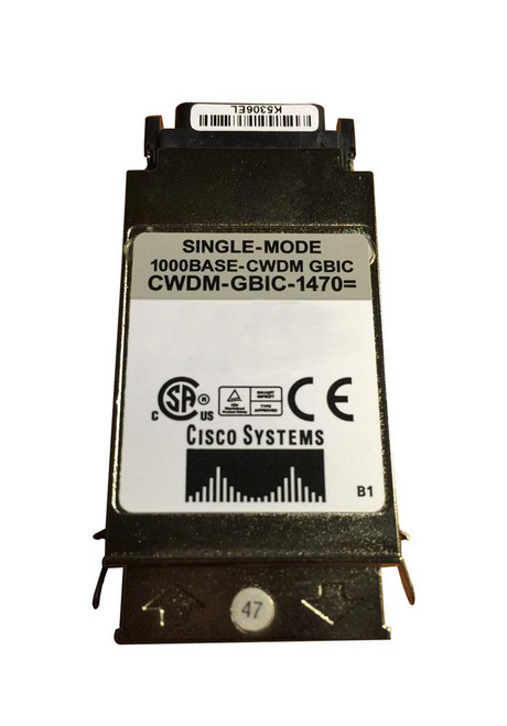 CWDM-GBIC-1470-RF - Cisco 1Gbps 1000Base-ZX CWDM 80km 1470nm SC GBIC Transceiver