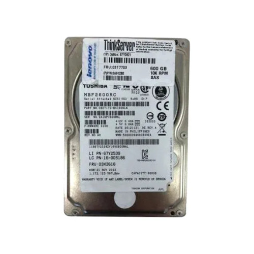 03X3616 - Lenovo 600GB 10000RPM SAS 6Gb/s 2.5" HDD
