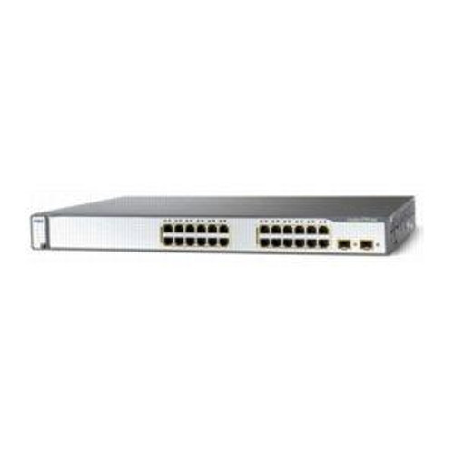 WS-C3750-24FS-S - Cisco Catalyst 3750 24-Ports 100Base-FX Manageable Layer3 Rack Mountable 1U and Stackable Switch with 2x SFP Ports