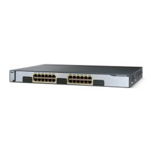 WS-C3750G-24T-S - Cisco Catalyst 3750 Series 24-Ports 10/100/1000T RJ-45 Manageable Layer3 Rack Mountable 1U and Stackable Switch