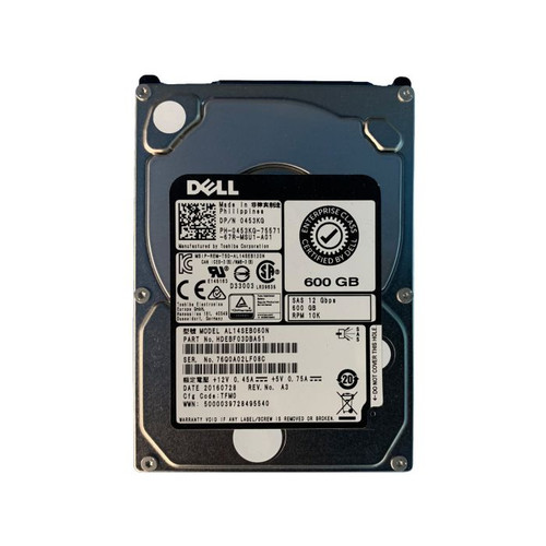 0453KG Dell 600GB 10000RPM SAS 12.0 Gbps 2.5 128MB Cache Hard Drive