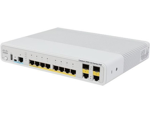 WS-C3560CG-8TC-S - Cisco 10-Ports Manageable 8 x POE 2 x Expansion Slots 10/100/1000Base-T PoE Ports Compact Switch