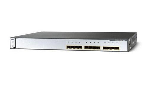 WS-C3750G-12S-SD - Cisco Catalyst 3750 12-Ports Gigabit SFP Managebale Layer3 Rack Mountable 1U and Stackable Switch