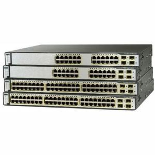 WS-C3750E-24TD-E - Cisco Catalyst 3750E 24-Ports 10/100/1000 RJ-45 Manageable Layer4 Stackable Ethernet Switch with 2x Uplink Ports