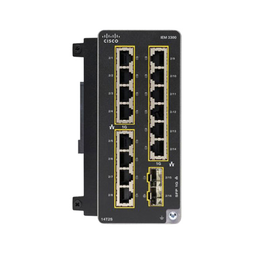 IEM-3300-14T2S= - Cisco Catalyst IE3300 Rugged 14-Ports Gigabit Ethernet Copper + 2 Port SFP Switch