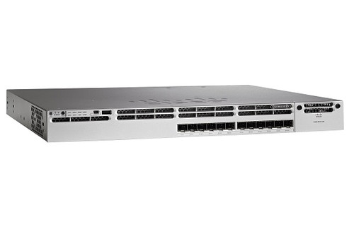 WS-C3850-12XS-S - Cisco Catalyst 3850 Series 12-Ports SFP+ 10GBase-X USB Manageable Layer3 Rack-mountable 1U Switch with IP Service
