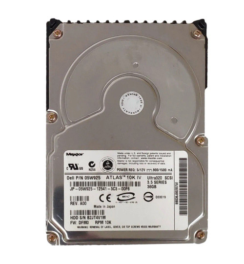 05W925 - Dell 36GB 10K Ultra320 SCSI 3.5" Hot-Swap HDD