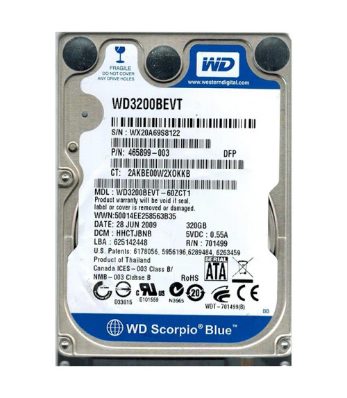 WD3200BEVT-60ZCT1 - Western Digital 320GB 5400RPM SATA 8MB 2.5" HDD