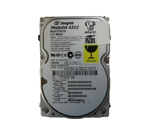 ST34312A - Seagate 4.31GB 5400RPM IDE 512KB 3.5" HDD