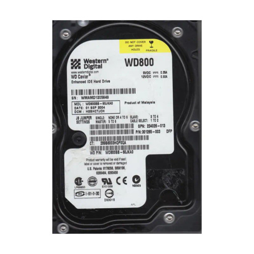 WD800BB-60JKA0 - Western Digital 80GB 7200RPM EIDE 2MB 3.5" HDD