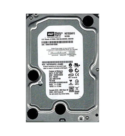 WD7502ABYS-01A6B0 - Western Digital 750GB 7200RPM SATA 3.5-Inch HDD