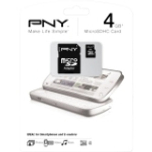 P-SDU4G4-GE - PNY 4GB microSDHC Class 4 1 Card