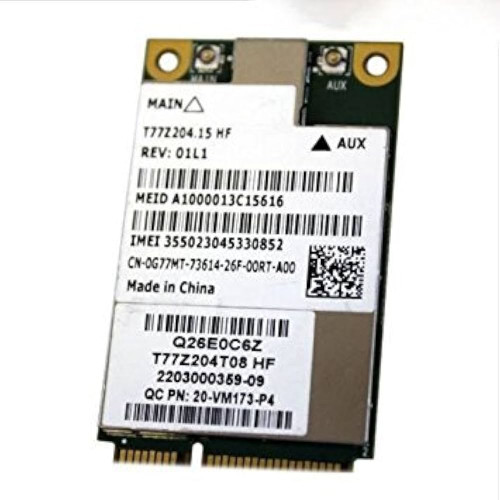 G77MT - Dell Qualcomm Gobi 3000 Mini PCIe Wi-Fi Card