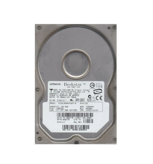 13G0222 - IBM 60GB 7200RPM ATA-100 3.5" HDD
