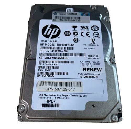 507129-017 - HP 900GB 10K RPM SAS 6Gb/s 2.5" HDD
