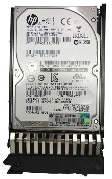 HP 72GB 15000RPM SAS 6Gb/s Dual Port SFF Hard Drive for ProLiant DL80 Gen9 - Enterprise Grade - Hot-Pluggable - 2.5-Inch