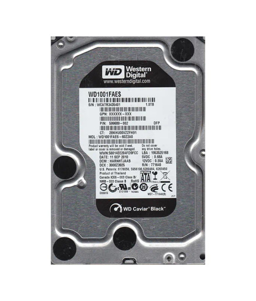 WD1001FAES-60Z2A0 - Western Digital 1TB 7200RPM SATA 3Gb/s 64MB 3.5" HDD