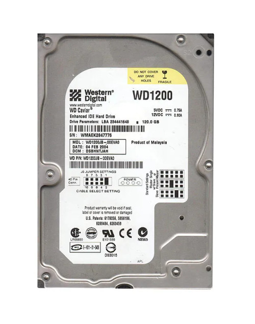 WD1200JB-00EVA0 - Western Digital 120GB 7200RPM EIDE 8MB 3.5" HDD
