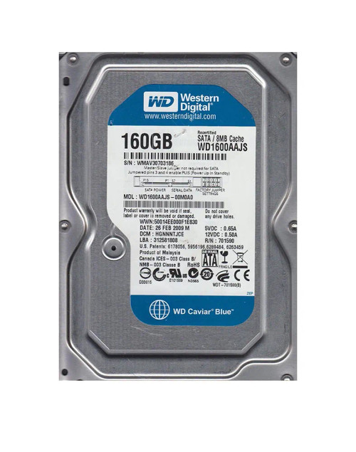 WD1600AAJS-00M0A0 - Western Digital 160GB 7200RPM SATA 3Gb/s 3.5" HDD