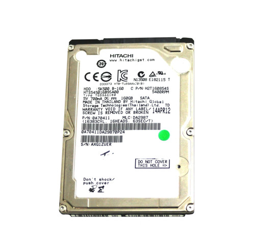 Hitachi HTS545016B9SA00 160GB 5400RPM SATA 2.5-Inch Hard Drive