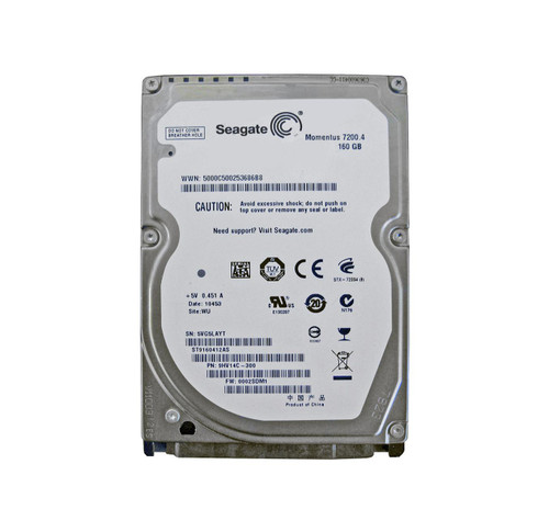 ST9160412AS - Seagate 160GB 7200RPM SATA 3.0 Gbps 2.5 16MB Cache Momentus Hard Drive
